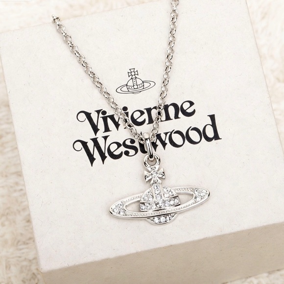 Vivienne Westwood Silver Crystal Orb Necklace - Picture 3 of 6
